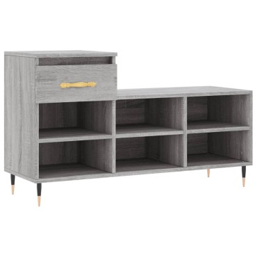 vidaXL Παπουτσοθήκη Γκρι Sonoma 102x36x60cm από Επεξεργασμένο Ξύλο