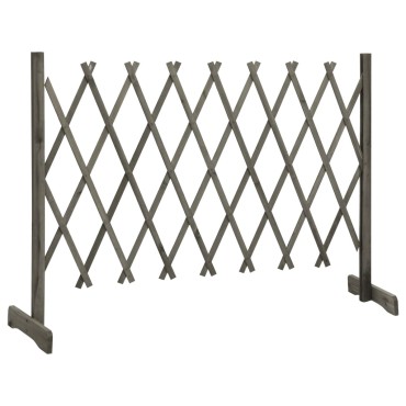 vidaXL Καφασωτό Φράχτης Κήπου Γκρι 150x80cm Μασίφ Ξύλο Ελάτης