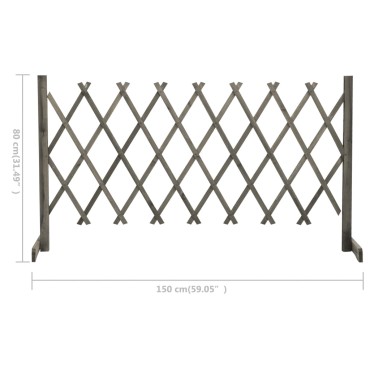 vidaXL Καφασωτό Φράχτης Κήπου Γκρι 150x80cm Μασίφ Ξύλο Ελάτης