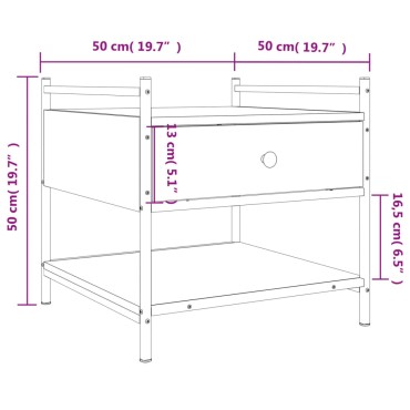 vidaXL Τραπεζάκι Σαλονιού Sonoma Δρυς 50x50x50cm Επεξεργασμένο Ξύλο 1 τεμ.
