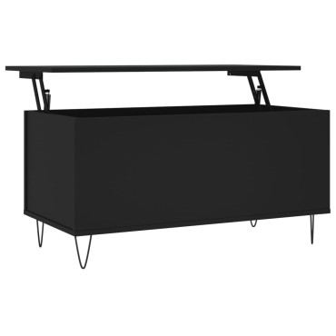 vidaXL Τραπεζάκι Σαλονιού Μαύρο 90x44,5x45cm Επεξεργασμένο Ξύλο 1 τεμ.