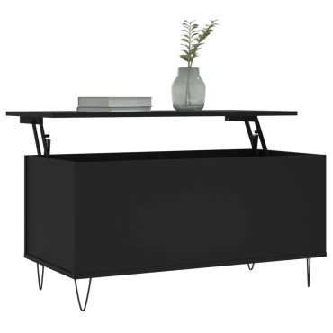 vidaXL Τραπεζάκι Σαλονιού Μαύρο 90x44,5x45cm Επεξεργασμένο Ξύλο 1 τεμ.