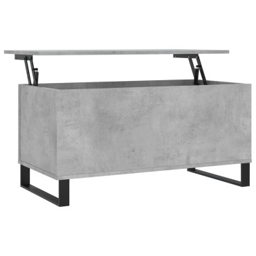 vidaXL Τραπεζάκι Σαλονιού Γκρι Σκυροδ. 90x44,5x45cm Επεξεργ. Ξύλο 1 τεμ.