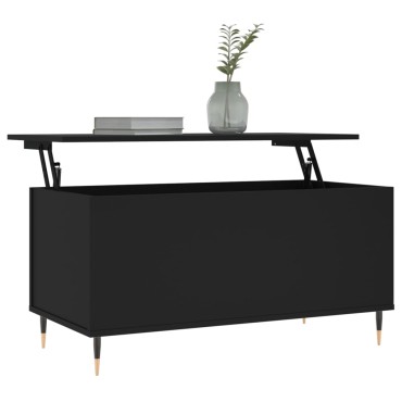 vidaXL Τραπεζάκι Σαλονιού Μαύρο 90x44,5x45cm Επεξεργασμένο Ξύλο 1 τεμ.