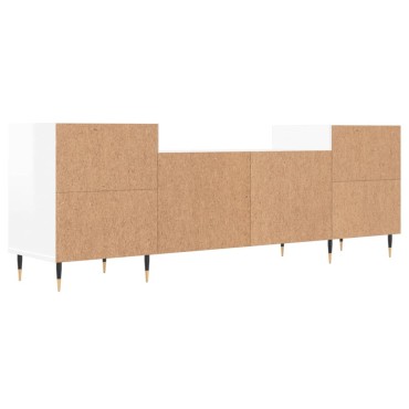 vidaXL Έπιπλο Τηλεόρασης Γυαλ. Λευκό 160x35x55cm Επεξεργασμένο Ξύλο