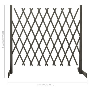 vidaXL Καφασωτό Φράχτης Κήπου Γκρι 180x100cm Μασίφ Ξύλο Ελάτης