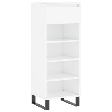 vidaXL Παπουτσοθήκη Γυαλιστερό Λευκό 40x36x105cm Επεξεργασμένο Ξύλο