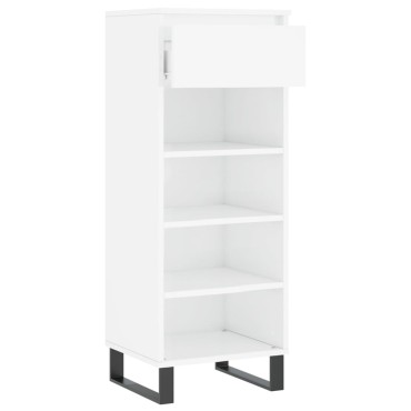 vidaXL Παπουτσοθήκη Γυαλιστερό Λευκό 40x36x105cm Επεξεργασμένο Ξύλο