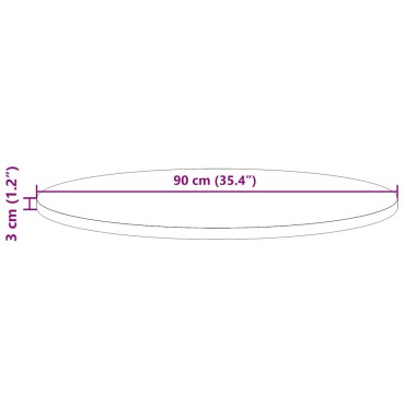 vidaXL Επιφάνεια Τραπεζιού Στρογγυλή Λευκή 90x3cm Μασίφ Ξύλο Πεύκου 1 τεμ.