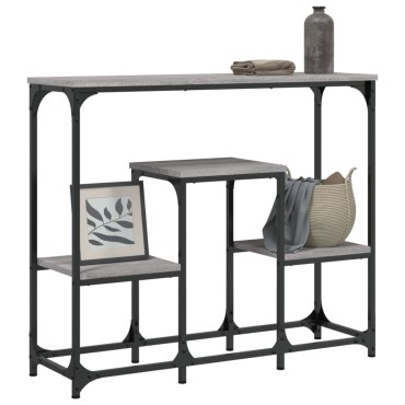 vidaXL Τραπέζι Κονσόλα Γκρι Sonoma 89,5x28x76cm Επεξεργασμένο Ξύλο 1 τεμ.