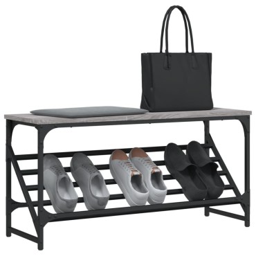 vidaXL Παπουτσοθήκη Γκρι Sonoma 90x30x45cm από Επεξεργασμένο Ξύλο