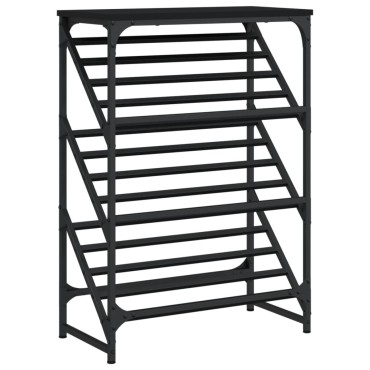 vidaXL Παπουτσοθήκη Μαύρη 60x30x85cm από Επεξεργασμένο Ξύλο