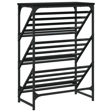 vidaXL Παπουτσοθήκη Μαύρη 60x30x85cm από Επεξεργασμένο Ξύλο