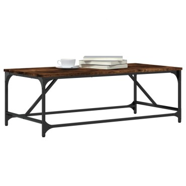 vidaXL Τραπεζάκι Σαλονιού Καπνιστή Δρυς 100x50x35cm Επεξεργ. Ξύλο 1 τεμ.