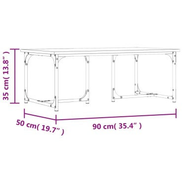 vidaXL Τραπεζάκι Σαλονιού Γκρι Sonoma 90x50x35cm Επεξεργασμένο Ξύλο 1 τεμ.