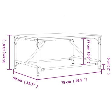 vidaXL Τραπεζάκι Σαλονιού Sonoma Δρυς 75x50x35cm Επεξεργασμένο Ξύλο 1 τεμ.