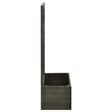 vidaXL Γλάστρα Κήπου με Καφασωτό Γκρι 50x25x90 εκ. Μασίφ Ξύλο Ελάτης
