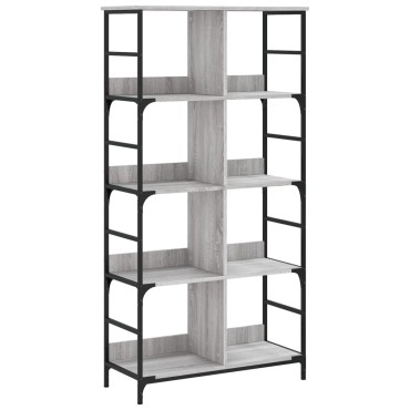 vidaXL Βιβλιοθήκη Γκρι Sonoma 78,5x33x153cm Επεξεργασμένο Ξύλο 1 τεμ.