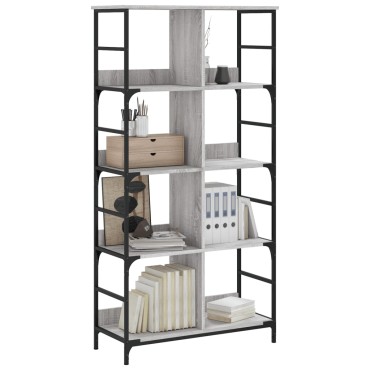 vidaXL Βιβλιοθήκη Γκρι Sonoma 78,5x33x153cm Επεξεργασμένο Ξύλο 1 τεμ.