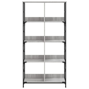 vidaXL Βιβλιοθήκη Γκρι Sonoma 78,5x33x153cm Επεξεργασμένο Ξύλο 1 τεμ.