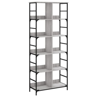 vidaXL Βιβλιοθήκη Γκρι Sonoma 78,5x33x188,5cm Επεξεργασμένο Ξύλο 1 τεμ.