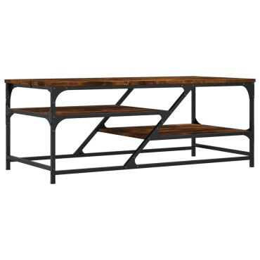 vidaXL Τραπεζάκι Σαλονιού Καπνιστή Δρυς 100x49x40cm Επεξεργ. Ξύλο 1 τεμ.