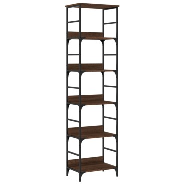 vidaXL Βιβλιοθήκη Καφέ Δρυς 50x33x188,5cm Επεξεργασμένο Ξύλο 1 τεμ.