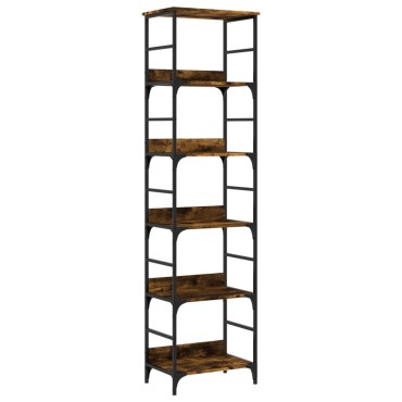 vidaXL Βιβλιοθήκη Καπνιστή Δρυς 50x33x188,5cm Επεξεργασμένο Ξύλο 1 τεμ.
