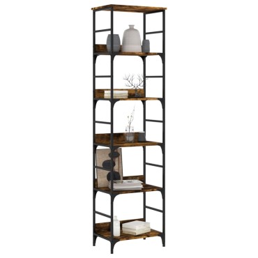 vidaXL Βιβλιοθήκη Καπνιστή Δρυς 50x33x188,5cm Επεξεργασμένο Ξύλο 1 τεμ.