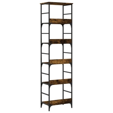 vidaXL Βιβλιοθήκη Καπνιστή Δρυς 50x33x188,5cm Επεξεργασμένο Ξύλο 1 τεμ.