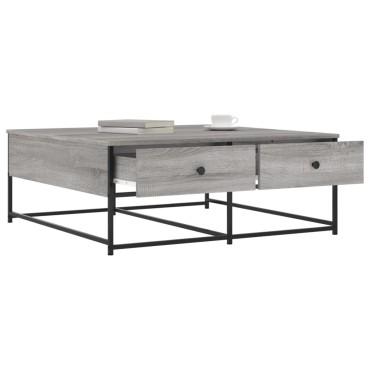 vidaXL Τραπεζάκι Σαλονιού Γκρι Sonoma 100x99x40cm Επεξεργ. Ξύλο 1 τεμ.