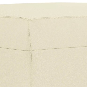 vidaXL Υποπόδιο Κρεμ 70x55x41cm από Συνθετικό Δέρμα 1 τεμ.