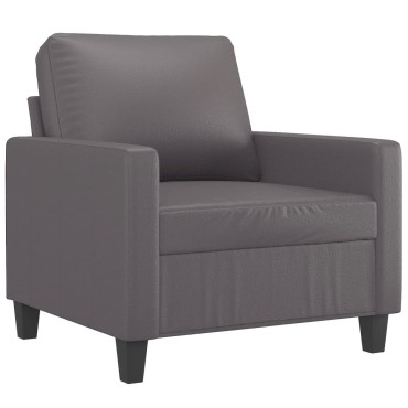 vidaXL Πολυθρόνα Γκρι Συνθετικό δέρμα 78x77x80cm 1 τεμ. Γωνιακός