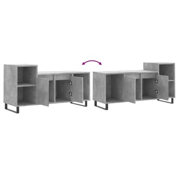 vidaXL Έπιπλο Τηλεόρασης Γκρι Σκυρ. 100x35x55cm Επεξ. Ξύλο