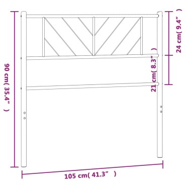 vidaXL Κεφαλάρι Μαύρο Μεταλλικό 105x3x90cm 1 τεμ.