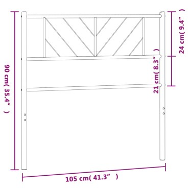 vidaXL Κεφαλάρι Μαύρο Μεταλλικό 105x3x90cm 1 τεμ.