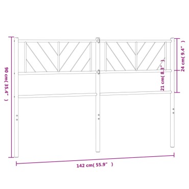 vidaXL Κεφαλάρι Λευκό Μεταλλικό 142x3x90cm 1 τεμ.
