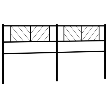 vidaXL Κεφαλάρι Μαύρο Μεταλλικό 206x3x90cm 1 τεμ.