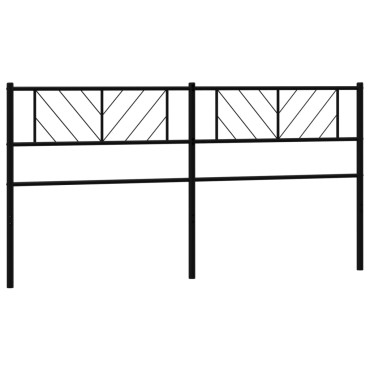 vidaXL Κεφαλάρι Μαύρο Μεταλλικό 206x3x90cm 1 τεμ.