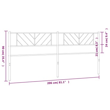 vidaXL Κεφαλάρι Μαύρο Μεταλλικό 206x3x90cm 1 τεμ.