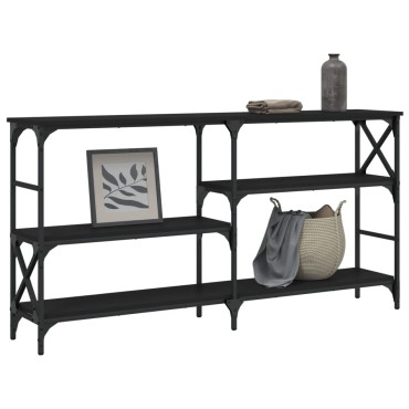 vidaXL Τραπέζι Κονσόλα Μαύρο 150x29x76,5cm Επεξεργασμένο Ξύλο 1 τεμ.