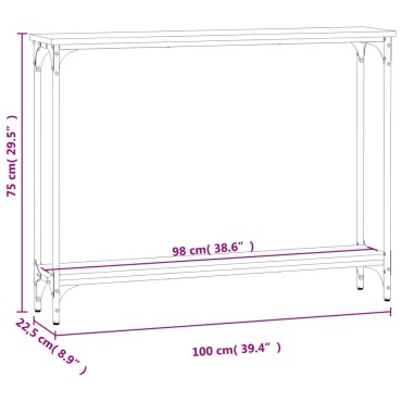 vidaXL Τραπέζι Κονσόλα Γκρι Sonoma 100x22,5x75cm Επεξεργασμένο Ξύλο 1 τεμ.
