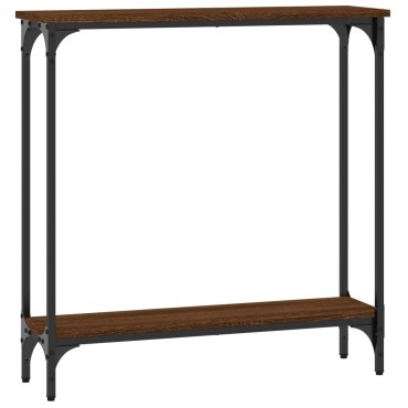 vidaXL Τραπέζι Κονσόλα Καφέ Δρυς 75x22,5x75cm Επεξεργασμένο Ξύλο 1 τεμ.