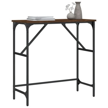 vidaXL Τραπέζι Κονσόλα Καφέ Δρυς 75x32x75cm Επεξεργασμένο Ξύλο 1 τεμ.