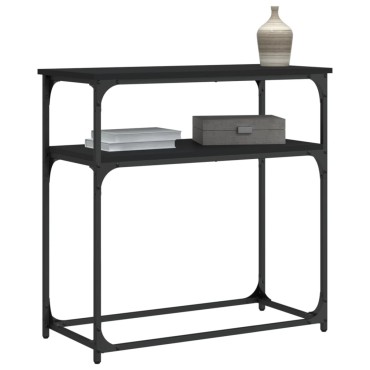 vidaXL Τραπέζι Κονσόλα Μαύρο 75x35,5x75cm από Επεξεργ. Ξύλο 1 τεμ.