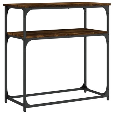vidaXL Τραπέζι Κονσόλα Καπνιστή Δρυς 75x35,5x75cm Επεξεργ. Ξύλο 1 τεμ.