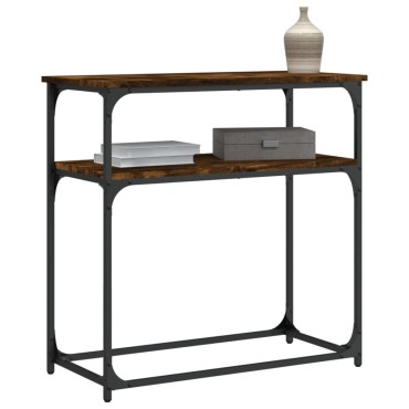 vidaXL Τραπέζι Κονσόλα Καπνιστή Δρυς 75x35,5x75cm Επεξεργ. Ξύλο 1 τεμ.