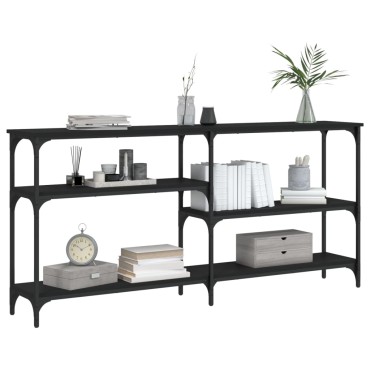 vidaXL Τραπέζι Κονσόλα Μαύρο 160x29x75cm Επεξεργασμένο Ξύλο 1 τεμ.