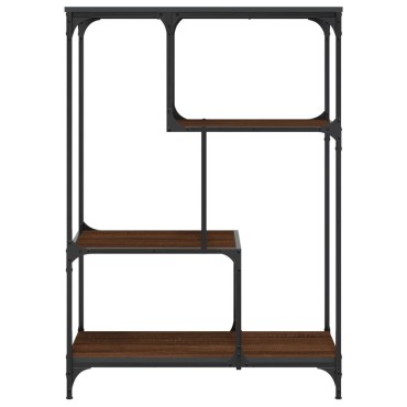 vidaXL Βιβλιοθήκη Καφέ Δρυς 81x36x115cm Επεξεργ. Ξύλο / Ατσάλι 1 τεμ.