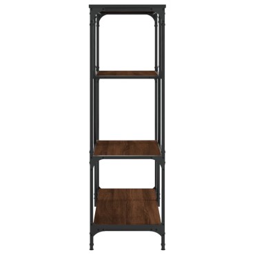 vidaXL Βιβλιοθήκη Καφέ Δρυς 81x36x115cm Επεξεργ. Ξύλο / Ατσάλι 1 τεμ.